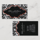 Salon Spa Visitekaartje Red Damask (Voorkant / Achterkant)