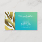 Salon Spa Visitekaartje Retro Zebra Blue Gold (Achterkant)