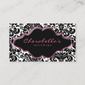 Salon Spa Visitekaartje Roze Damask (Voorkant)