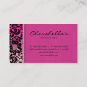 Salon Spa Visitekaartje Roze Damask Floral (Achterkant)