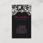 Salon Spa Visitekaartje Roze Floral Damask (Achterkant)