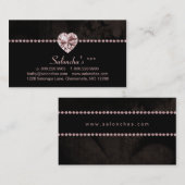 Salon Spa Visitekaartje roze hartrinestone (Voorkant / Achterkant)