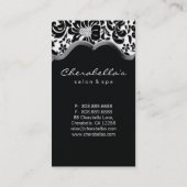 Salon Spa Visitekaartje Silver Platinum Damask (Achterkant)