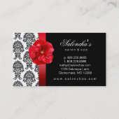 Salon Spa Visitekaartje zwarte rode vogel (Achterkant)