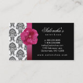 Salon Spa Visitekaartje zwarte roze voddervocht (Achterkant)