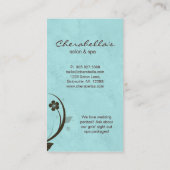 Salon Spa Watery Blue Floral Elegant Visitekaartje (Achterkant)