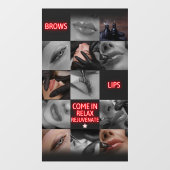 Salon Spa Wenkbrauwen Lippen Kom Binnen Ontspan Op Raamsticker (Vel)