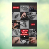 Salon Spa Wenkbrauwen Lippen Kom Binnen Ontspan Op Raamsticker (Vel 3)