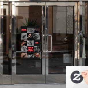 Salon Spa Wenkbrauwen Lippen Kom tot rust Revitali Raamsticker