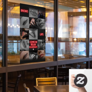 Salon Spa Wenkbrauwen Lippen Kom tot rust Revitali Raamsticker