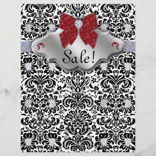 SALON Spa Xmas Flyer Floral Damask Red (Voorkant)