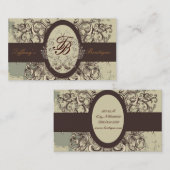 salon stylist Cosmetoloog Victoriaans monogram Visitekaartje (Voorkant / Achterkant)