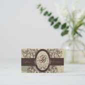 salon stylist Cosmetoloog Victoriaans monogram Visitekaartje (Staand voorkant)