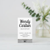 Salon Stylist / Modern Glamor Glitter / Monogram Visitekaartje (Staand voorkant)
