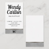 Salon Stylist / Modern Glamor Glitter / Monogram Visitekaartje (Voorkant / Achterkant)