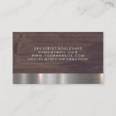 Salon Stylist Rustic Wood Metal Trim Visitekaartje (Achterkant)