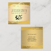 Salon Stylist Tools | Goud Geborsteld Goud Patroon Vierkante Visitekaartje (Voorkant / Achterkant)