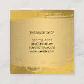 Salon Stylist Tools | Goud Geborsteld Goud Patroon Vierkante Visitekaartje (Achterkant)