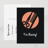 Salon stylist verplaatsen wijziging van adres aankondigingskaart (Voorkant / Achterkant)