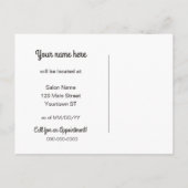 Salon stylist verplaatsen wijziging van adres aankondigingskaart (Achterkant)