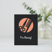 Salon stylist verplaatsen wijziging van adres aankondigingskaart (Staand voorkant)