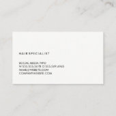 Salon Stylist / Zilver Metallic Zwart Two Tone Visitekaartje (Achterkant)