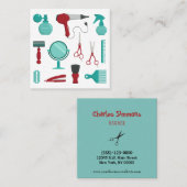 Salon Tool-gereedschap gereedschap Haarbarber Blau Vierkante Visitekaartje (Voorkant / Achterkant)