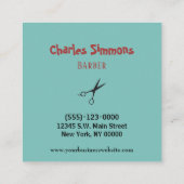 Salon Tool-gereedschap gereedschap Haarbarber Blau Vierkante Visitekaartje (Achterkant)