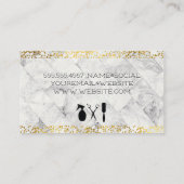 Salon Tools | Tegels van marmer | Goudsoorten Visitekaartje (Achterkant)