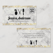 Salon Tools | Tegels van marmer | Goudsoorten Visitekaartje (Voorkant / Achterkant)