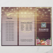 Salon Tri-Fold Brochures Hood Floral String Lights (Voorkant)