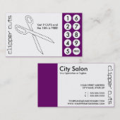 salon uitgesneden ponskaarten klantenkaartje (Voorkant / Achterkant)