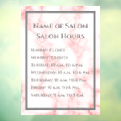 Salon Uren Faux Roze Marmer Zakelijke Sjabloon Raamsticker (Vel 3)