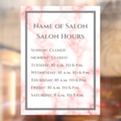 Salon Uren Faux Roze Marmer Zakelijke Sjabloon Raamsticker (Vel 2)