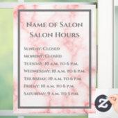 Salon Uren Faux Roze Marmer Zakelijke Sjabloon Raamsticker (Huis)