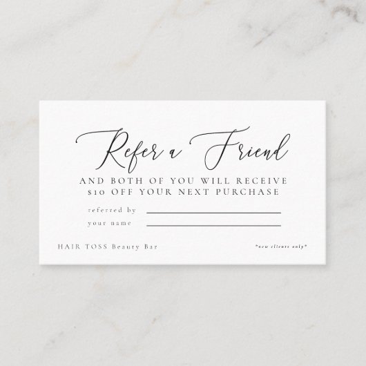 Salon Verwijs een vriend korting Visitekaartje (Voorkant)