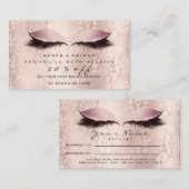 Salon Verwijzing Kaart Make-up Artiest Pink Lash D (Voorkant / Achterkant)