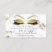 Salon Verwijzing Kaart Make-up Goud Marmer Lash Wi (Voorkant)