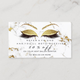 Salon Verwijzing Kaart Make-up Goud Marmer Lash Wi