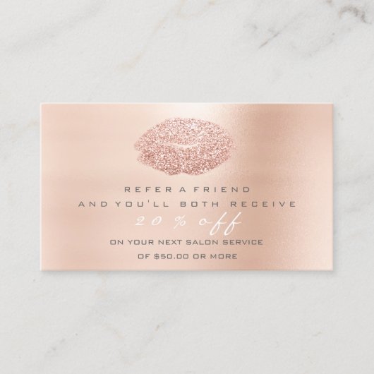 Salon Verwijzing Kaart Make-up Roos Goud Grijs Lip (Voorkant)