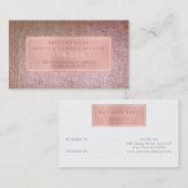 Salon Verwijzing Kaart Roze Goud Roos Brush Metall (Voorkant / Achterkant)