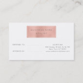 Salon Verwijzing Kaart Roze Goud Roos Brush Metall (Achterkant)