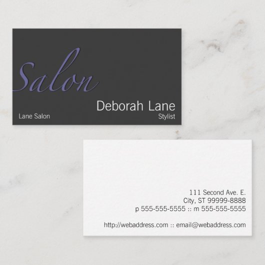 Salon Visitekaartje (Voorkant / Achterkant)