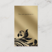 Salon Visitekaartje Elegant Black Gold Afsprakenkaartje (Achterkant)