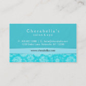 Salon Visitekaartje Spa Blue Damask Oval (Achterkant)