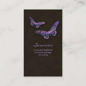 Salon Visitekaartje Spa Butterfly Paars Roze (Achterkant)