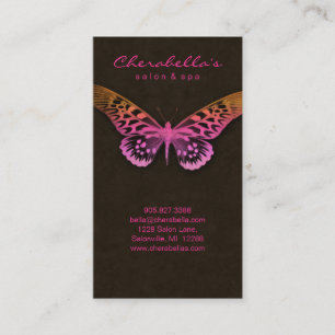 Salon Visitekaartje Spa Butterfly Pink Oranje Brwn