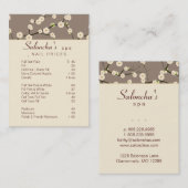 Salon Visitekaartje spa cherry blossom beige 2 (Voorkant / Achterkant)