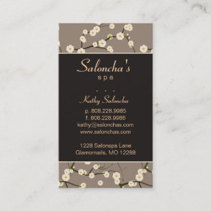 Salon Visitekaartje spa cherry blossom brown