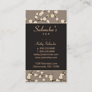 Salon Visitekaartje spa cherry blossom brown